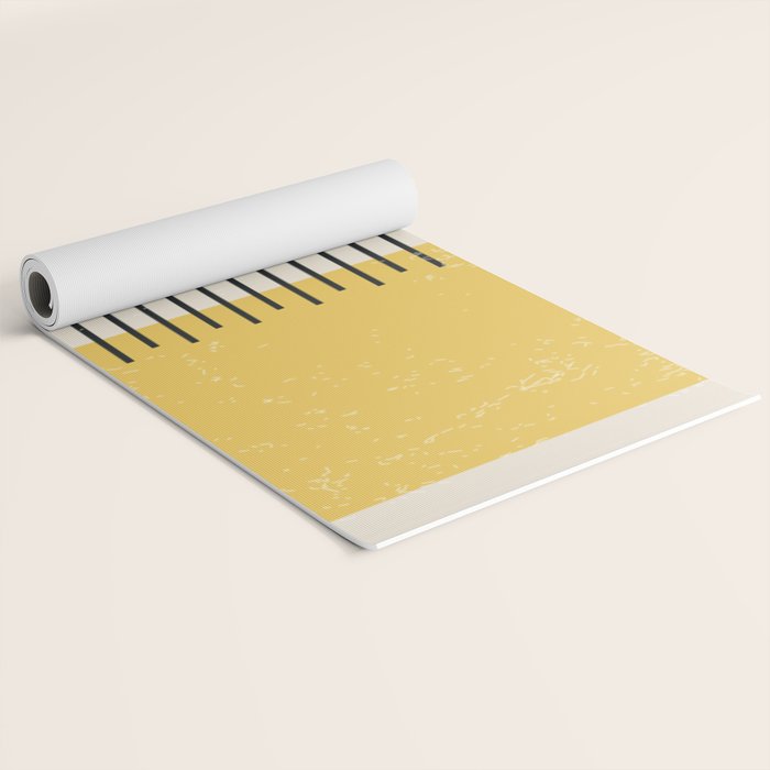 Yellow Lemon Square Stripes Mid Century Modern Minimalist Rothko Inspired Colourfield Stripes Yoga Mat Gallery Image 2