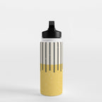 Yellow Lemon Square Stripes Mid Century Modern Minimalist Rothko Inspired Colourfield Stripes Water Bottle Gallery Image 3