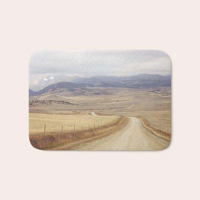 Montana Roads x Montana Landscape Photography x Western Landscape Bath Mat Gallery Image 1
