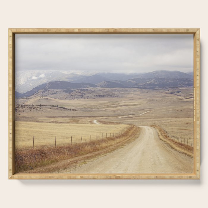 Montana Roads x Montana Landscape Photography x Western Landscape Serving Tray Gallery Image 1