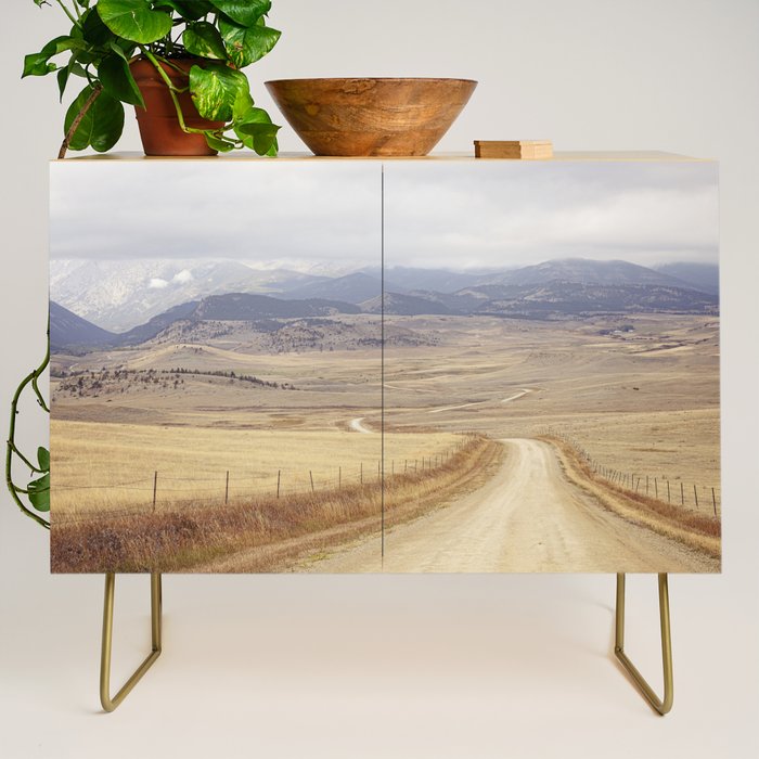 Montana Roads x Montana Landscape Photography x Western Landscape Credenza Gallery Image 1