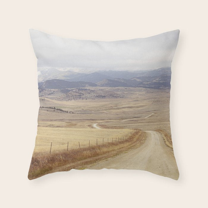 Montana Roads x Montana Landscape Photography x Western Landscape Throw Pillow Gallery Image 1