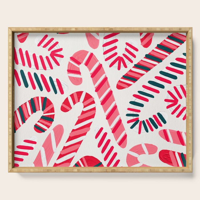 Candy Canes - White Serving Tray Gallery Image 1