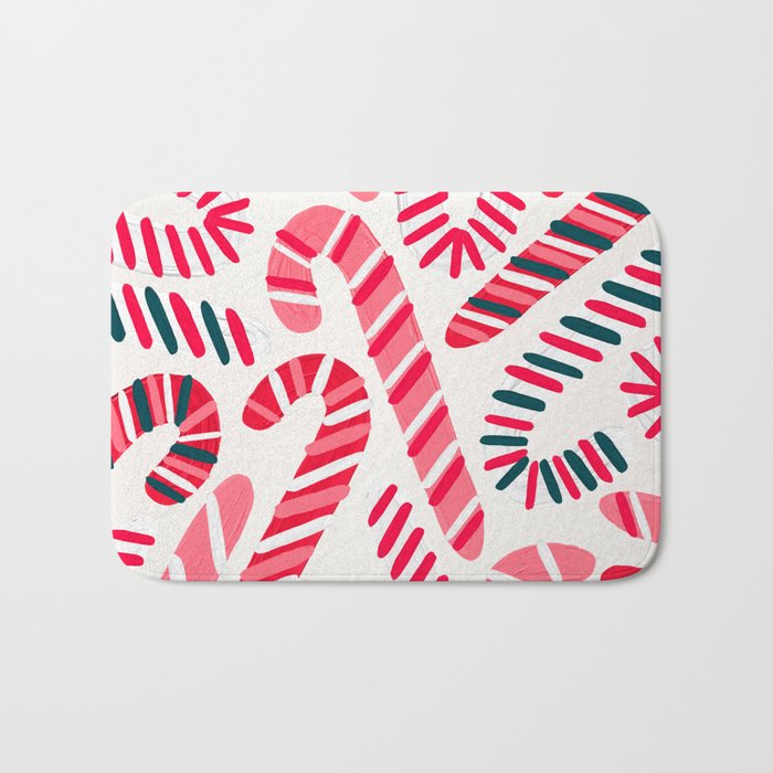 Candy Canes - White Bath Mat Gallery Image 1