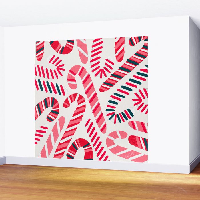 Candy Canes - White Wall Mural Gallery Image 2