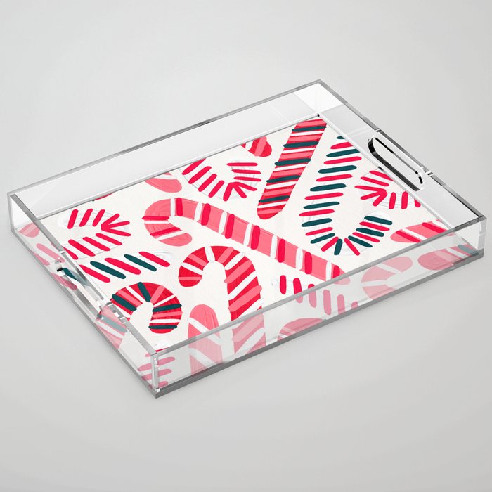 Candy Canes - White Acrylic Tray Gallery Image 1