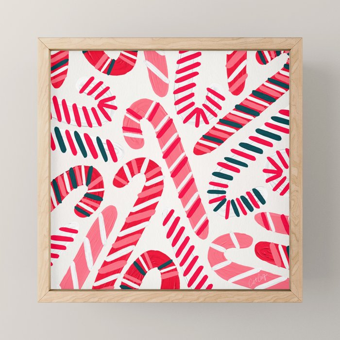 Candy Canes - White Mini Art Print Gallery Image 1