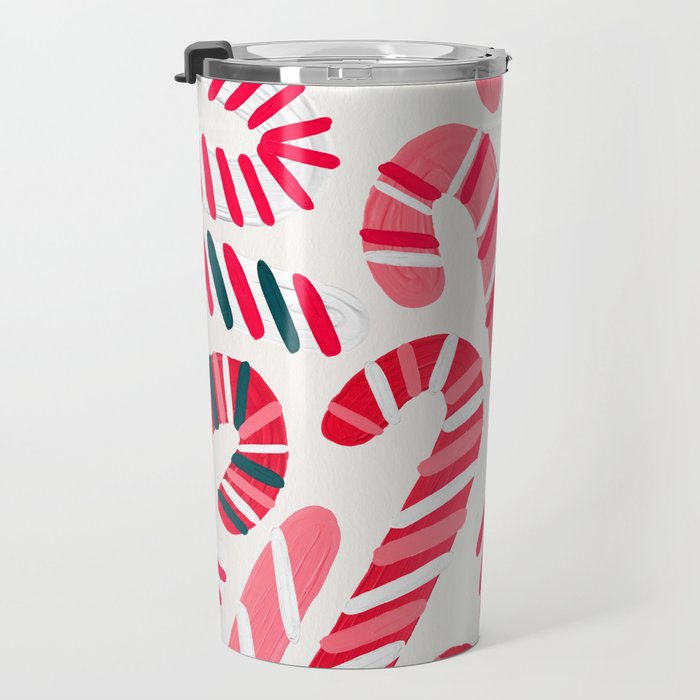 Candy Canes - White Travel Mug Gallery Image 3