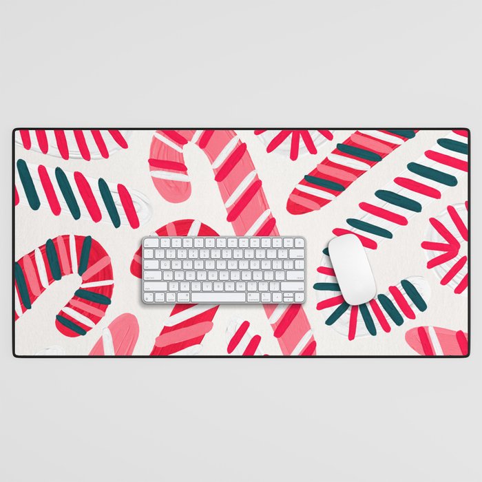 Candy Canes - White Desk Mat Gallery Image 1