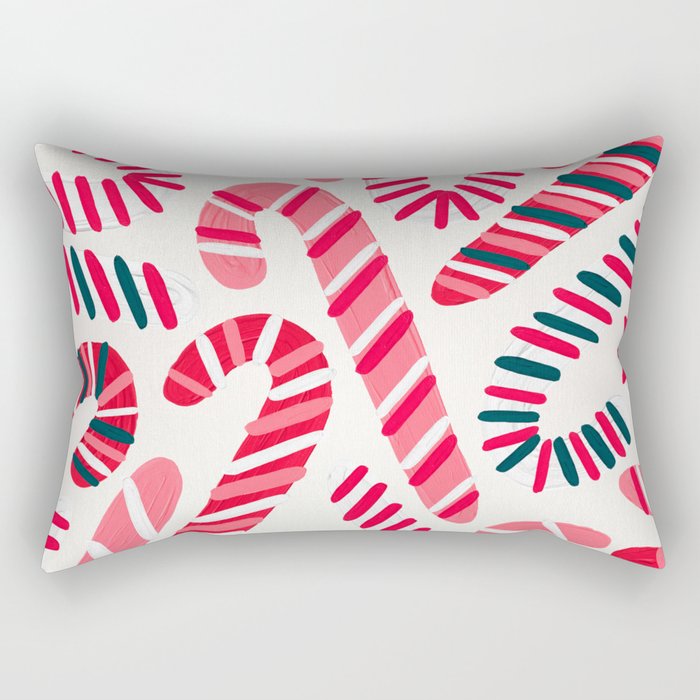 Candy Canes - White Rectangular Pillow Gallery Image 1
