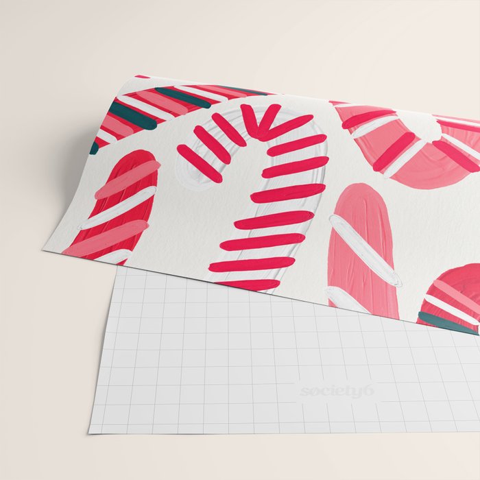 Candy Canes - White Wrapping Paper Gallery Image 2
