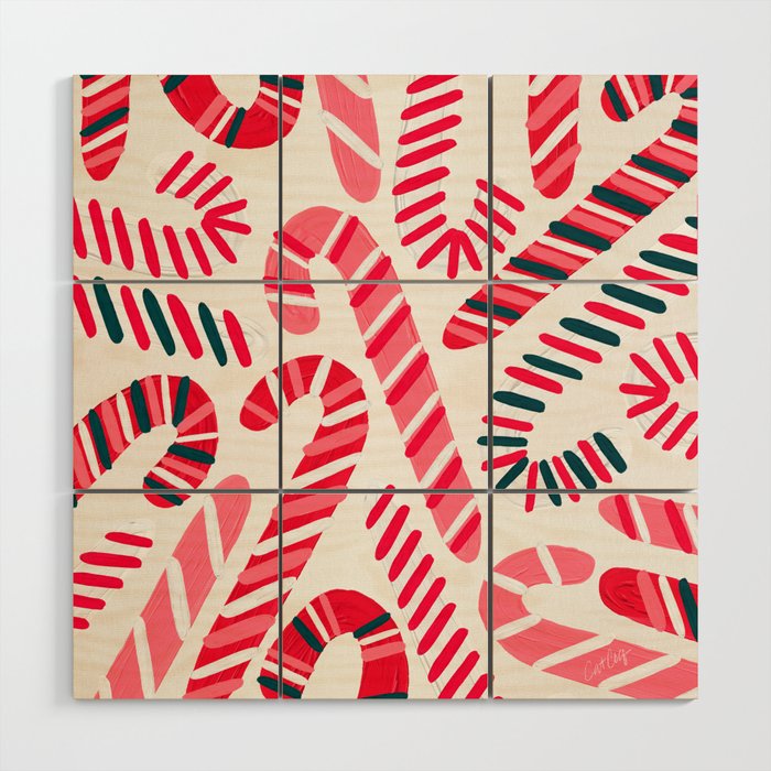 Candy Canes - White Wood Wall Art Gallery Image 1