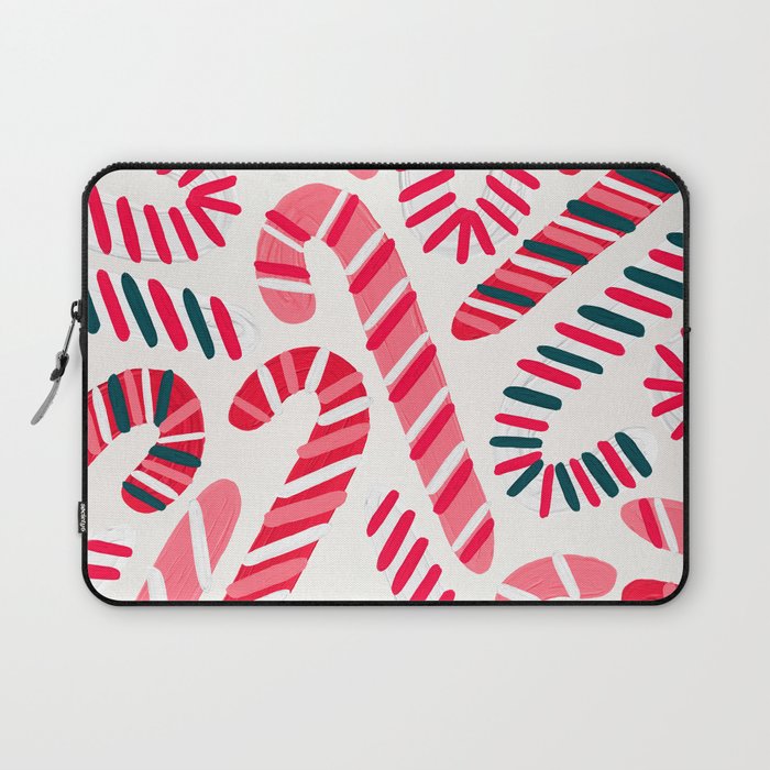 Candy Canes - White Laptop Sleeve Gallery Image 1
