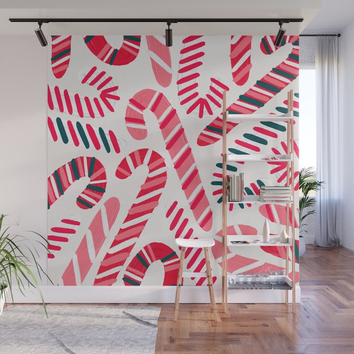 Candy Canes - White Wall Mural Gallery Image 1