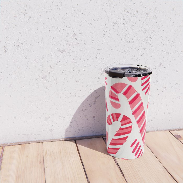 Candy Canes - White Travel Mug Gallery Image 4