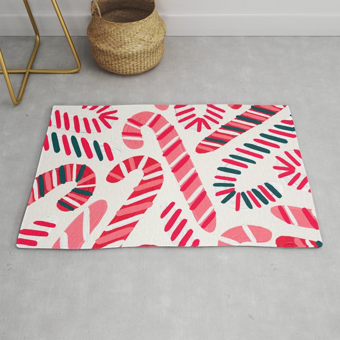 Candy Canes - White Rug Gallery Image 1