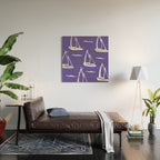 Sailboat Drawing - Indigo Blue Pattern Wood Wall Art Gallery Image 2