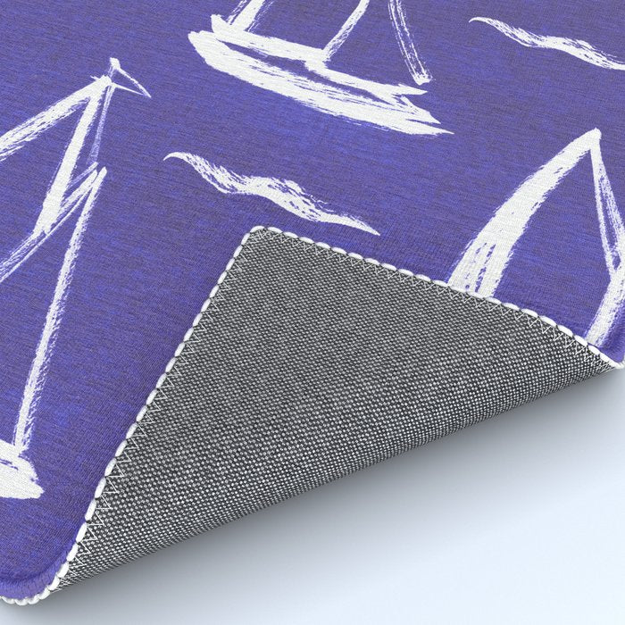 Sailboat Drawing - Indigo Blue Pattern Rug Gallery Image 4