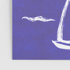 Sailboat Drawing - Indigo Blue Pattern Poster Gallery Image 3