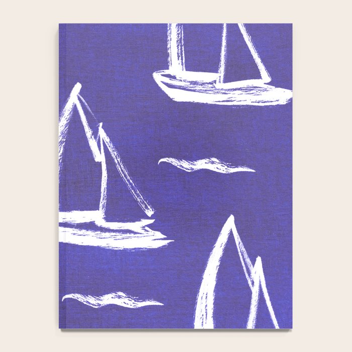 Sailboat Drawing - Indigo Blue Pattern Notebook Gallery Image 4