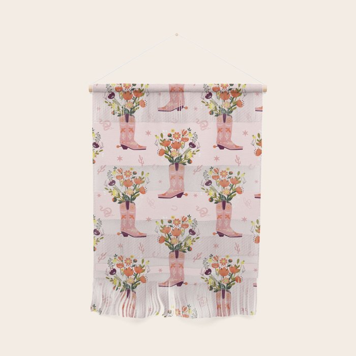 Western Floral Cowboy Boots Pattern Wall Hanging Gallery Image 1