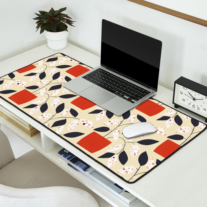Plants and terrazzo Desk Mat Gallery Image 2