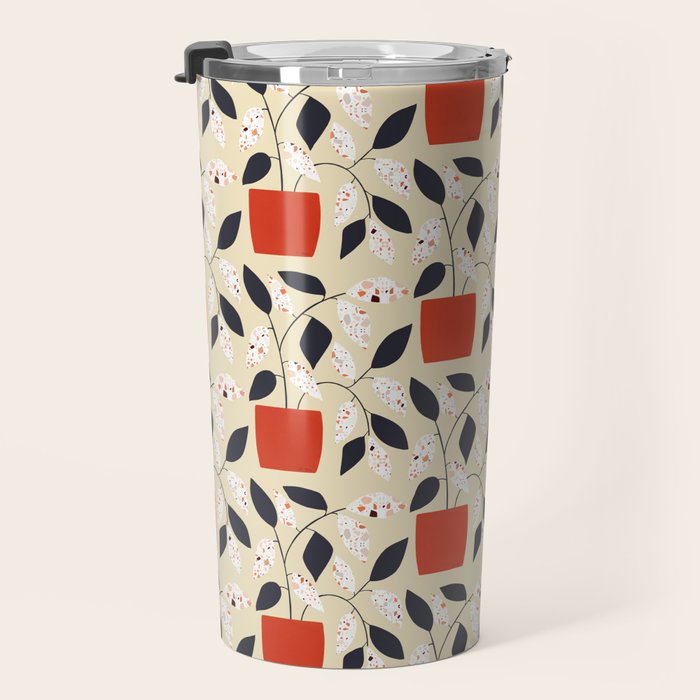 Plants and terrazzo Travel Mug Gallery Image 3