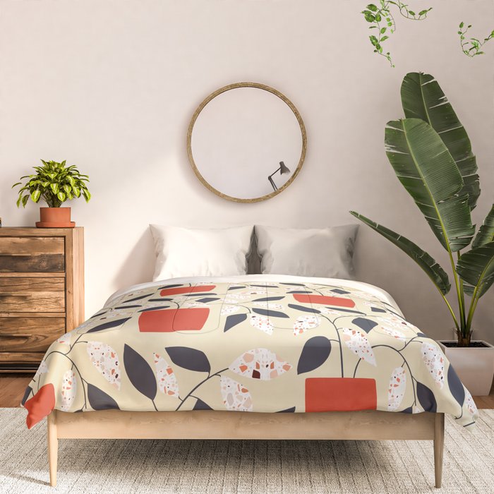 Plants and terrazzo Comforter Gallery Image 3
