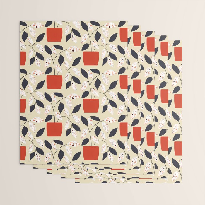 Plants and terrazzo Wrapping Paper Gallery Image 3