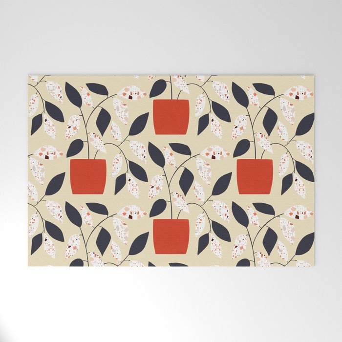 Plants and terrazzo Welcome Mat Gallery Image 1