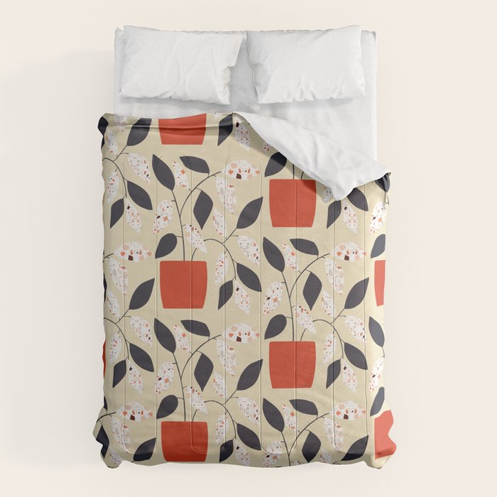 Plants and terrazzo Comforter Gallery Image 6