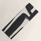 Mid Century Modern Minimalist Abstract Art Brush Strokes Black & White Ink Art Ancient Stripes Yoga Mat Gallery Image 1