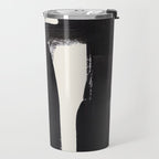 Mid Century Modern Minimalist Abstract Art Brush Strokes Black & White Ink Art Ancient Stripes Travel Mug Gallery Image 2