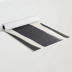 Mid Century Modern Minimalist Abstract Art Brush Strokes Black & White Ink Art Ancient Stripes Yoga Mat Gallery Image 2