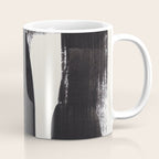 Mid Century Modern Minimalist Abstract Art Brush Strokes Black & White Ink Art Ancient Stripes Coffee Mug Gallery Image 1