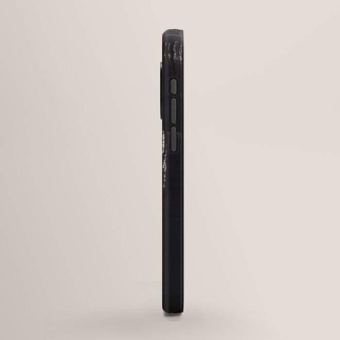 Mid Century Modern Minimalist Abstract Art Brush Strokes Black & White Ink Art Ancient Stripes iPhone Case Gallery Image 2