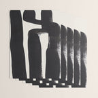 Mid Century Modern Minimalist Abstract Art Brush Strokes Black & White Ink Art Ancient Stripes Wrapping Paper Gallery Image 3
