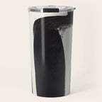 Mid Century Modern Minimalist Abstract Art Brush Strokes Black & White Ink Art Ancient Stripes Travel Mug Gallery Image 1