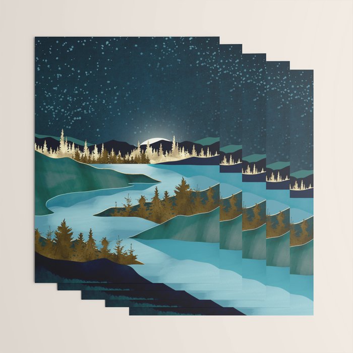 Autumn River Night Wrapping Paper Gallery Image 3
