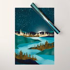Autumn River Night Wrapping Paper Gallery Image 1
