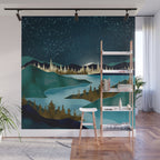 Autumn River Night Wall Mural Gallery Image 1
