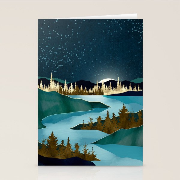 Autumn River Night Stationery Card Gallery Image 1