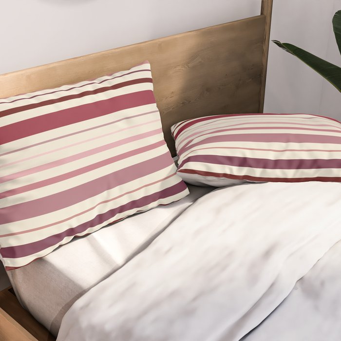 Dusty Rose Stripes Pillow Sham Gallery Image 2