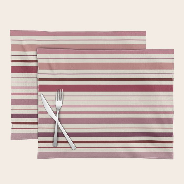 Dusty Rose Stripes Placemat Gallery Image 1