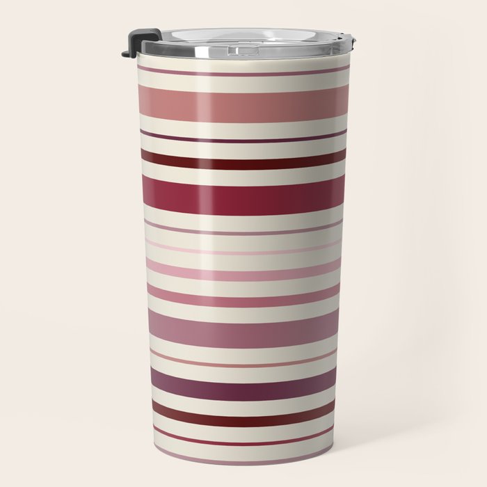 Dusty Rose Stripes Travel Mug Gallery Image 3