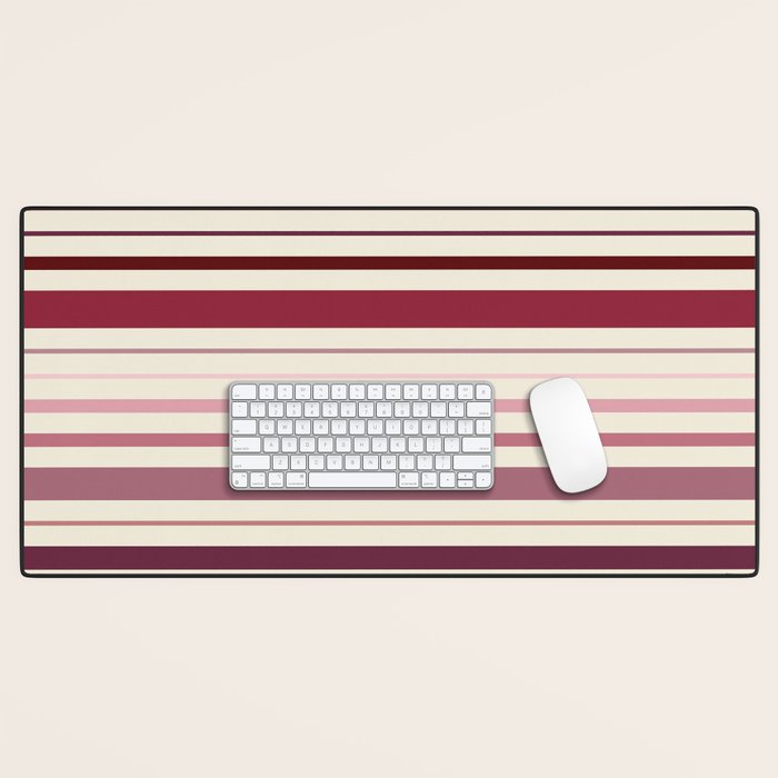 Dusty Rose Stripes Desk Mat Gallery Image 1