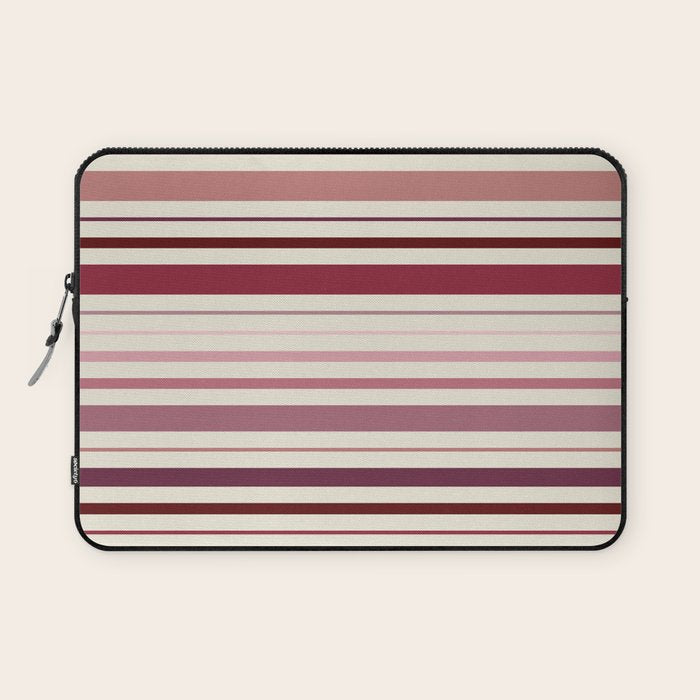 Dusty Rose Stripes Laptop Sleeve Gallery Image 1