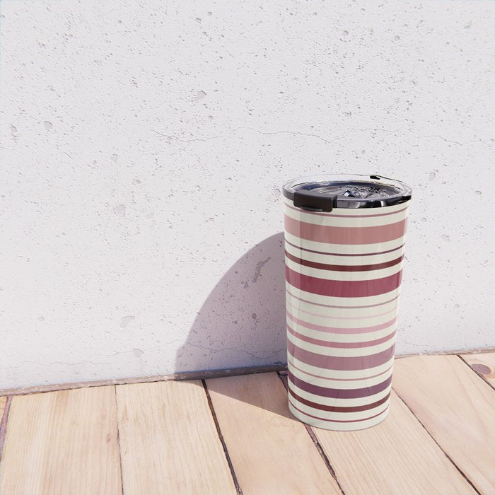 Dusty Rose Stripes Travel Mug Gallery Image 4