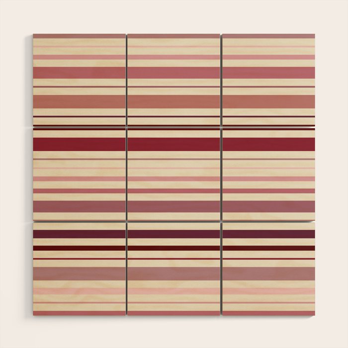Dusty Rose Stripes Wood Wall Art Gallery Image 1