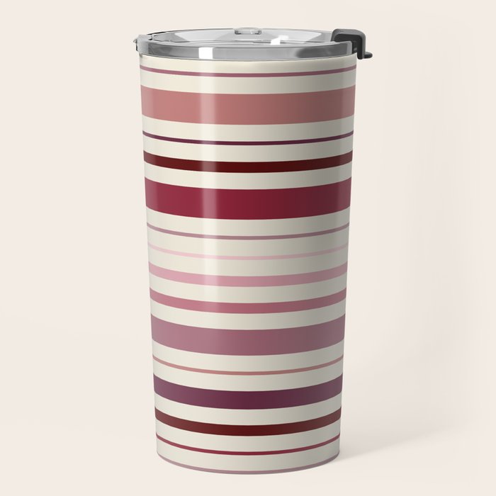 Dusty Rose Stripes Travel Mug Gallery Image 2